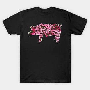 Floral Flower Pig Farmer Gift design T-Shirt